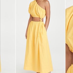 Farm Rio Yellow One Shoulder Dress